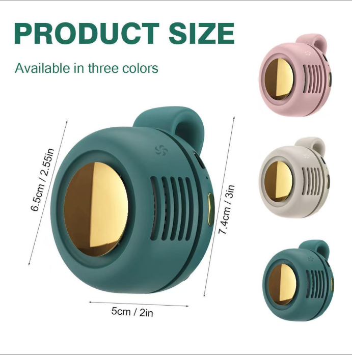 Portable Fan, USB Charging Clip Fan, 3-Speed Silent Mini Fans, 360°Rotating Bladeless Small Fans