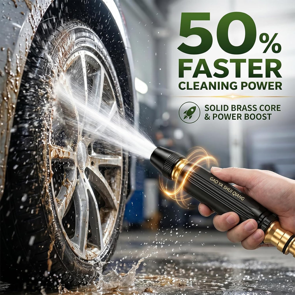 High Pressure Water Gun-5-in-1 Nozzle,Garden Hose Pressure Booster,3000PSI Booster, Heavy Duty for Car Wash, Garden Watering & Outdoor Cleaning