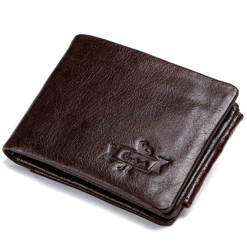 Men's Vintage Genuine Leather Bifold Wallet - Classic Short Wallet with Zipper Coin Pocket, ID Photo Holder & Casual Card Organizer